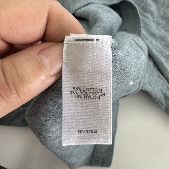 J Jill Sweater Womens XS Gray Green Pullover V Neck Cotton Blend Knit Top - Picture 4 of 8